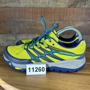 Merrell Shoes Womens 8 Yellow Blue All Out Rush Trail Hiking Sneakers